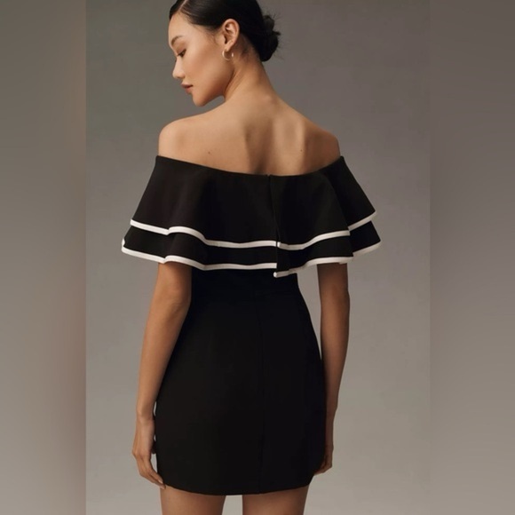 Anthropologie Endless Rose Off-The-Shoulder Ruffle Mini Dress - Picture 2 of 5